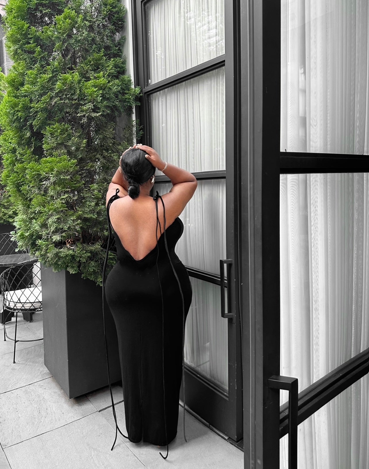 Black Cut Out Back Dress - 3XL
