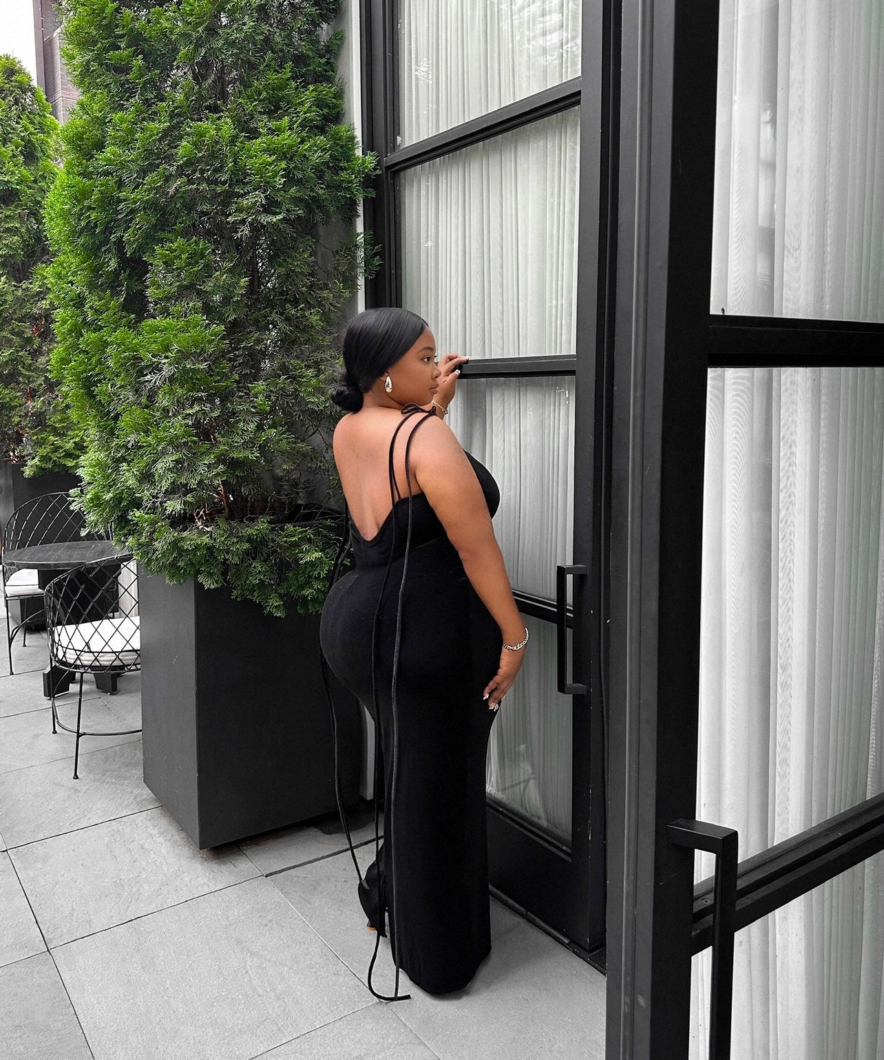 Black Cut Out Back Dress - 3XL