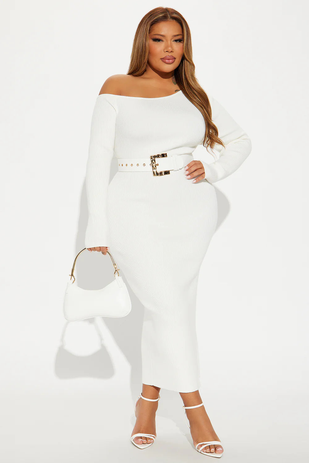 Belted Sweater Midi Dress (3XL)